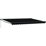 vidaXL Ročna retraktibilna tenda Črna 450x300 cm, Tenda za nadomestno tkanino za okvir 4.5x3 m Črna | Shoptok.si