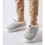 Gemre Gray warm slippers with a covered heel Aurelio | Shoptok.si