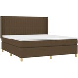  Krevet box spring s madracem LED tamnosmeđi 180x200 cm tkanina | shoptok.hr