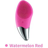  mini electric facial cleansing brush silicone sonic face cleaner deep pore cleaning skin massager face cleansing brush device rose red, (21141040) Cene
