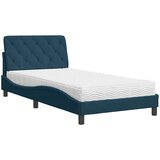 Krevet s madracem plavi 100 x 200 cm baršunasti | Eponuda.com