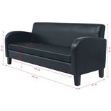  kavč - Sofa - Kanape trosed umetno usnje črne barve, (21726426) | Shoptok.si