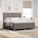  LED Box Spring Krevet Sivo-smeđa 180 x 200 cm tkanina | shoptok.hr