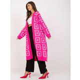Fashion Hunters Fluo pink patterned cardigan without fastening RUE PARIS Cene