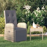 Maison Chic Nastavljiv Vrtni Stoli - Stol za vrt z blazino poli ratan siv JS44, (21878095) | Shoptok.si