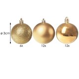  Set Božićnih Ukrasa - Zlatne Kuglice za Božićno Drvce 3 cm, 30 komada | shoptok.hr