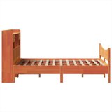  Posteljni okvir brez vzmetnice voščeno rjav 135x190 cm borovina, (21606971) | Shoptok.si