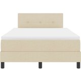  Postelja z vzmetnico z vzmetnico krema 120 x 190 cm blago, (5000127838) | Shoptok.si