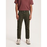 Reserved - Slim fit cargo hlače - zelena | shoptok.hr
