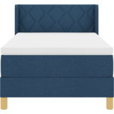  Krevet s box springom s madracem Plavi 90x200 cm Tkanina | shoptok.hr