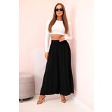Kesi Włoski Women's viscose trousers with elastic waistband black | shoptok.hr
