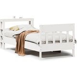 vidaXL Posteljni okvir brez vzmetnice bel 90x200 cm trdna borovina | Shoptok.si