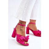 Boto PS1 Fashionable Sandals With A Bow On Heels Fuchsia Callum | Shoptok.si