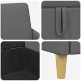  Set sofe s pohranom 2 kom. Tamnosiva Poliester - Tamnosiva 1-mjesta + 2-mjesta (110 cm) | shoptok.hr