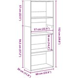  Regal za knjige boja starog drva 60x30x152 cm konstruirano drvo | Shoptok.si