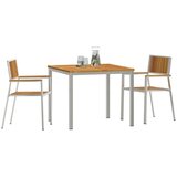Vanjski set za objedovanje 3 pcs Smeđa Čvrsto drvo akacije | shoptok.hr
