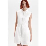 Fred Perry Kratke obleke ZIP-THROUGH SHIRT DRESS Bela | Shoptok.si