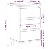  Nočna omarica Črna Oreh 40x35x70 cm Inženirski les | Shoptok.si