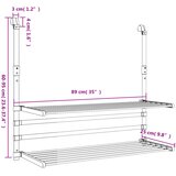  Stalak za sušenje za balkon 89 x 25 x (60 - 95) cm aluminijski | shoptok.hr