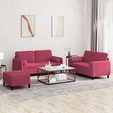  3-dijelni set sofa s jastucima crvena boja vina baršunasti | shoptok.hr