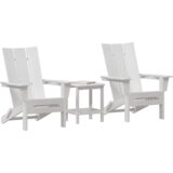 vidaXL 3-delni vrtni lounges set Beli HDPE | Shoptok.si