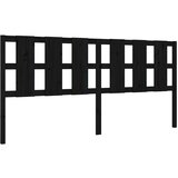  Uzglavlje za krevet crni 205,5 x 4 x 100 cm od masivne borovine | shoptok.hr