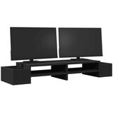  Stalak za monitor sa spremištem crni 100 x 27 x 15 cm drveni | shoptok.hr