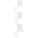 vidaXL Stenska kotna polica bela 32x32x127,5 cm iverna plošča | Shoptok.si