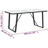  Blagovaonski stol bijeli 160 x 80 x 75 cm od kaljenog stakla - Bijela 160 x 80 x 75 cm 1 | shoptok.hr