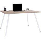 MID.YOU PISALNA MIZA kovina, leseni material bela, hrast sonoma | Shoptok.si