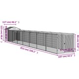  Kućica za pse s krovom svjetlosiva 117 x 813 x 123 cm čelična | shoptok.hr