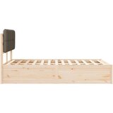  Posteljni okvir z oblazinjenim vzglavjem Taupe 120 x 190 cm, (5000104185) | Shoptok.si