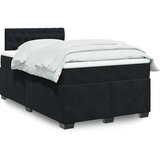 vidaXL Krevet box spring s madracem crni 120 x 190 cm baršunasti | shoptok.hr
