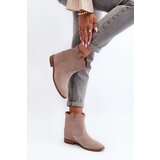 Zazoo 2326 Suede Slip-On Women's Flat Boots Beige Cijene