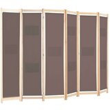 vidaXL Sobna pregrada sa 6 panela od tkanine 240 x 170 x 4 cm smeđa | shoptok.hr