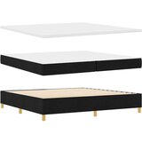 vidaXL Postelja s vzmetnico in LED Črna 200x200 cm Tkanina, (22067384) | Shoptok.si