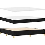 VidaXL Postelja s vzmetnico in LED Črna 200x200 cm Tkanina, (22067384) Slike