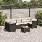 vidaXL 8-dijelni set vrtnih sofa od poliratana s jastucima crni | shoptok.hr