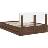 Krevetna konstrukcija s ladicama Smeđi hrast 150 x 200 cm | shoptok.hr