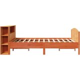 vidaXL Knjižna postelja brez vzmetnice vošč. rjava 120x200 cm borovina | Shoptok.si