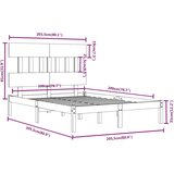  Okvir za krevet od masivne borovine crni 200 x 200 cm | shoptok.hr