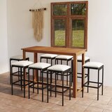 The Living Store Vrtna barska garnitura z blazinami 9-delna črna - Vrtna Barska Garnitura, (21481082) | Shoptok.si