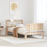 Maison Chic Posteljni okvir - Enojna postelja - Postelja za odrasle z vzglavjem 90x190 cm trdna borovina, (21694054) | Shoptok.si