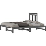  Izvlečna dnevna postelja siva 2x(90x200) cm trdna borovina, (20725730) | Shoptok.si