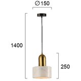  Luster na sajli MARBLE 1xE27/60W/230V zlatna/bela/mramorni dekor | Eponuda.com