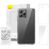 Baseus Crystal Series prozoren ovitek za iPhone 11 pro max (prozoren) + kaljeno steklo + komplet za čiščenje, (20756096) Cene