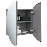  Kupaonski ormarić s okruglim ogledalom LED sivi 40x40x17,5 cm | shoptok.hr