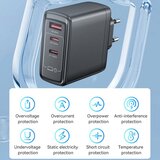 Yesido Zidni punjač YC142 100W 5A 1 x USB-A - 2 x USB-C crni | shoptok.hr