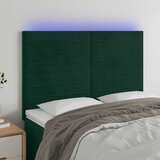  LED uzglavlje tamnozeleno 144x5x118/128 cm baršunasto | shoptok.hr