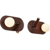 QAZQA Set of 2 Retro Wall Lamps Brown Incl. 3-Step Dimmable LED and USB-C - Lila u